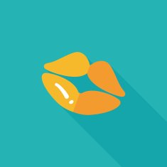 Valentine's Day lip flat icon with long shadow eps10 N11