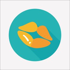 Valentine's Day lip flat icon with long shadow eps10 N13