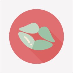 Valentine's Day lip flat icon with long shadow eps10 N14