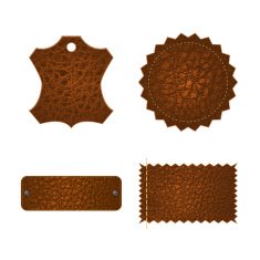 Set of leather tag labels
