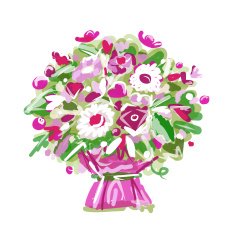 Floral bouquet sketch for your design N3