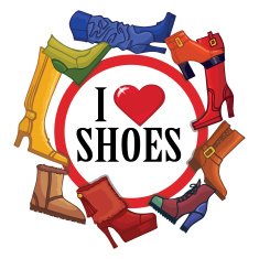 Fashionable colored women's boots shoes Sign love