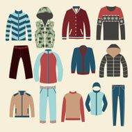 Winter clothes Group of Objects-illustration