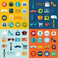 Set of fashion flat icons N13