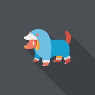 Pet Clothes flat icon with long shadow eps10 N47