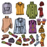 Fashion Sketchy Females knitted clothing set
