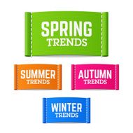 Spring summer autumn (fall) and winter trends labels