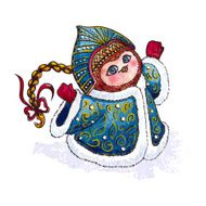 Owl Snow-maiden in coat character Vector Watercolor isolated