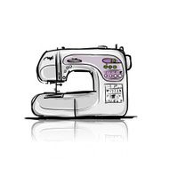 Sewing machine modern tro sketch for your design