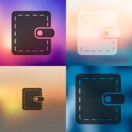 purse icon on blurred background N3