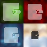 purse icon on blurred background N4