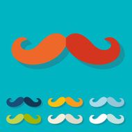 Flat design mustache N17