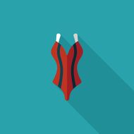 swimming suit flat icon with long shadow eps10 N8
