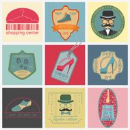 Set of vintage fashion and clothes style logos N2