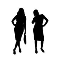 Vector silhouette of a businesswoman N5