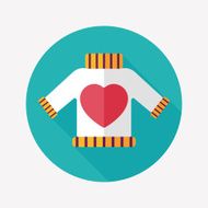 Valentine's Day clothes flat icon with long shadow eps10 N42