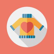 Valentine's Day clothes flat icon with long shadow eps10 N43