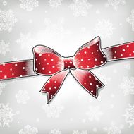 Red bow on xmas background