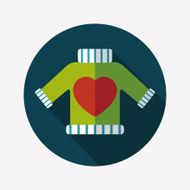 Valentine's Day clothes flat icon with long shadow eps10 N44