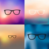 glasses icon on blurred background