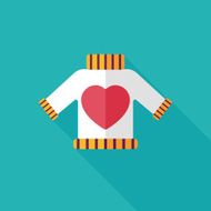 Valentine's Day clothes flat icon with long shadow eps10 N46