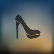 shoe icon on blurred background
