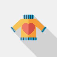 Valentine's Day clothes flat icon with long shadow eps10 N47