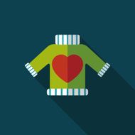 Valentine's Day clothes flat icon with long shadow eps10 N48