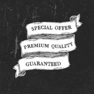 Vintage grunge black and white ribbon template Vector