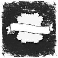 Vintage grunge black and white banner template Vector