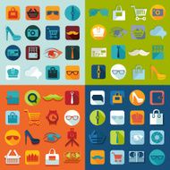 Set of fashion flat icons N18