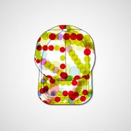 Abstract illustration on peaked cap N13
