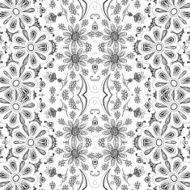 Seamless Outline Floral Pattern N3