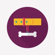 Pet dog chains flat icon with long shadow eps10 N77