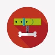 Pet dog chains flat icon with long shadow eps10 N79