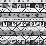 Hand drawn mexican seamless vector pattern