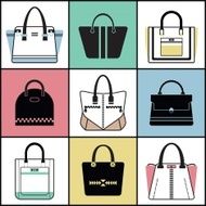 Outline and silhouette fashionable women purse set