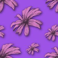 Vector background with hand drawn flowers N2