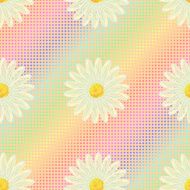 Daisies on a colorful polka dots background