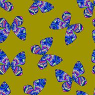 seamless pattern background with bright colored decorative butterflies