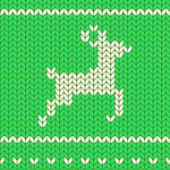 Flat knitting seamless pattern with deer