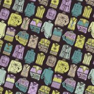 Fashion Sketchy Different knitted clothing seamless pattern