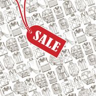 Fashion Sketchy Outline knitted clothing background Sale