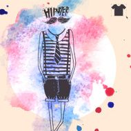 Hipster Background In Retro Style