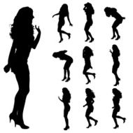 Vector silhouette of a woman N304