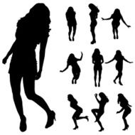 Vector silhouette of a woman N305