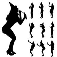 Vector silhouette of a woman N306
