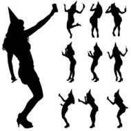 Vector silhouette of a woman N307