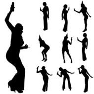 Vector silhouette of a woman N308