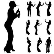 Vector silhouette of a woman N309